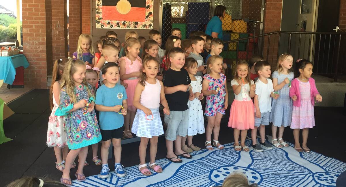 SPECIAL: Oberon Children's Centre students performed Jingle Bells at their graduation party last week.