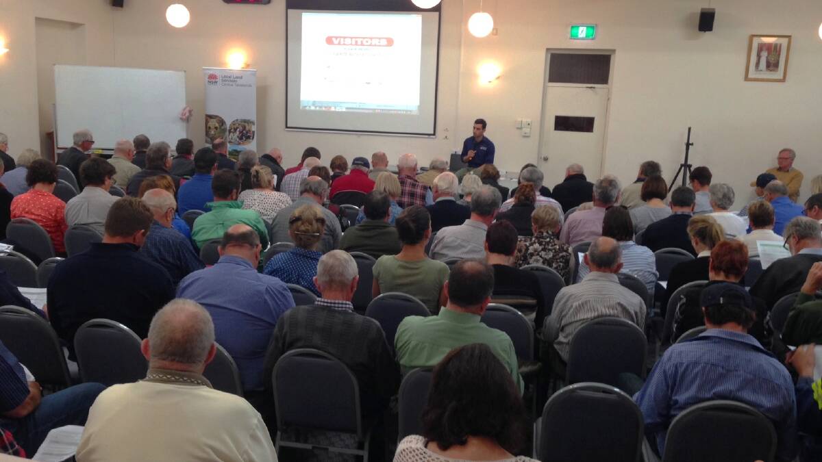 HEAD COUNT: Part of the crowd of 130 at the Livestock Production Assurance workshop at Mudgee.