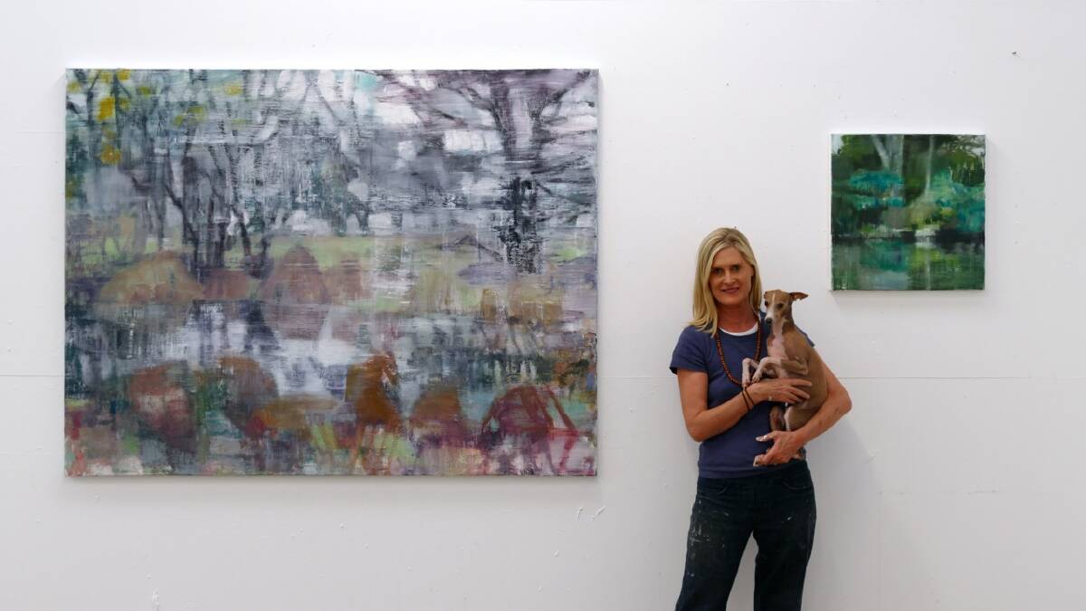 ART AT HEART: Joanna Logue at her Essington Park studio. Her Heartland exhibition will be at King Street Gallery until August 12.