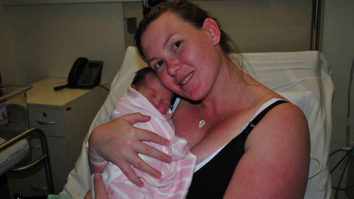 ADORABLE: Ashleigh Hotham and Gavin Lewis welcomed Emily May Lewis on July 27. She is a sister for Isabella and Gracie.