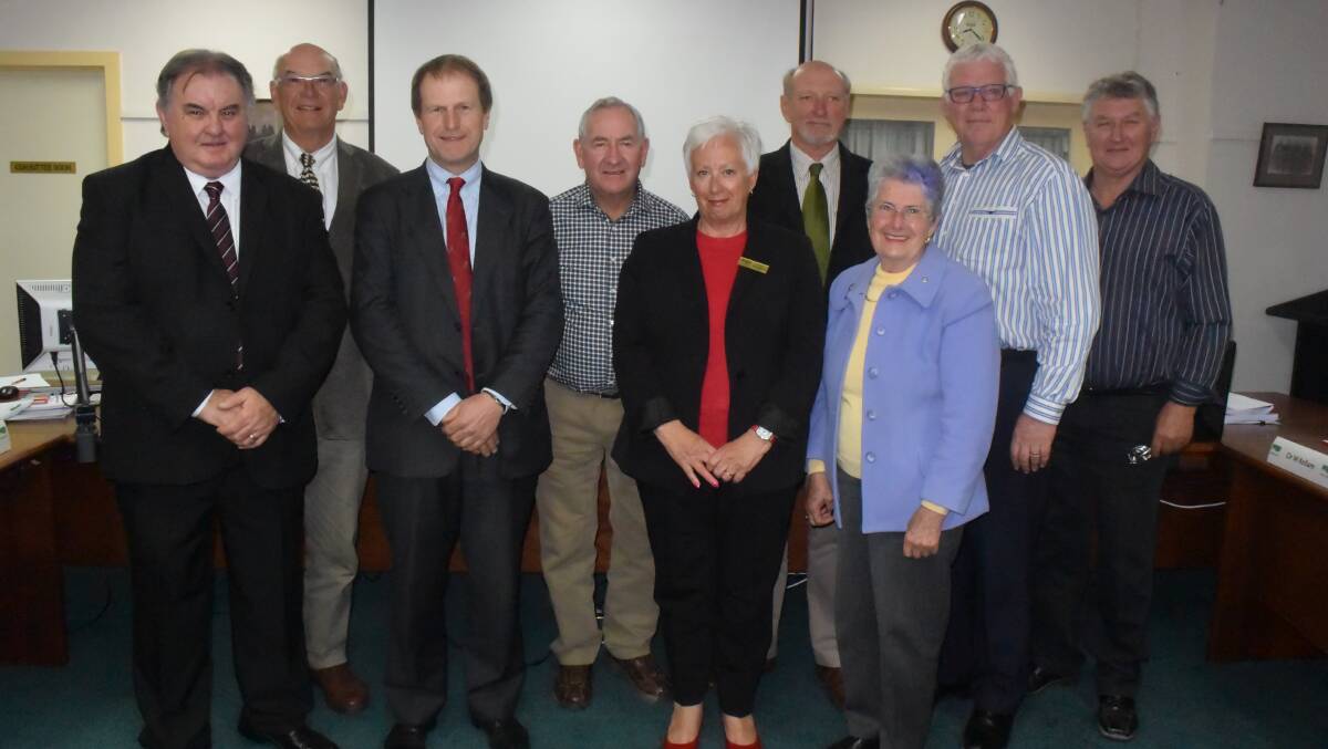 READY TO GO: Oberon councillors pictured in late September, 2017: Mick McKechnie, Don Capel, Andrew McKibbin, Kerry Gibbons, Kathy Sajowitz, Ian Doney, Brenda Lyon, Mark Kellam and Clive McCarthy.