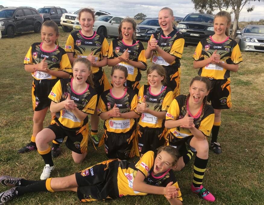 TOP EFFORT: The Oberon Tigers tag under 12 girls were undefeated at the gala day. They will play at Tony Luchetti Showground this Sunday.