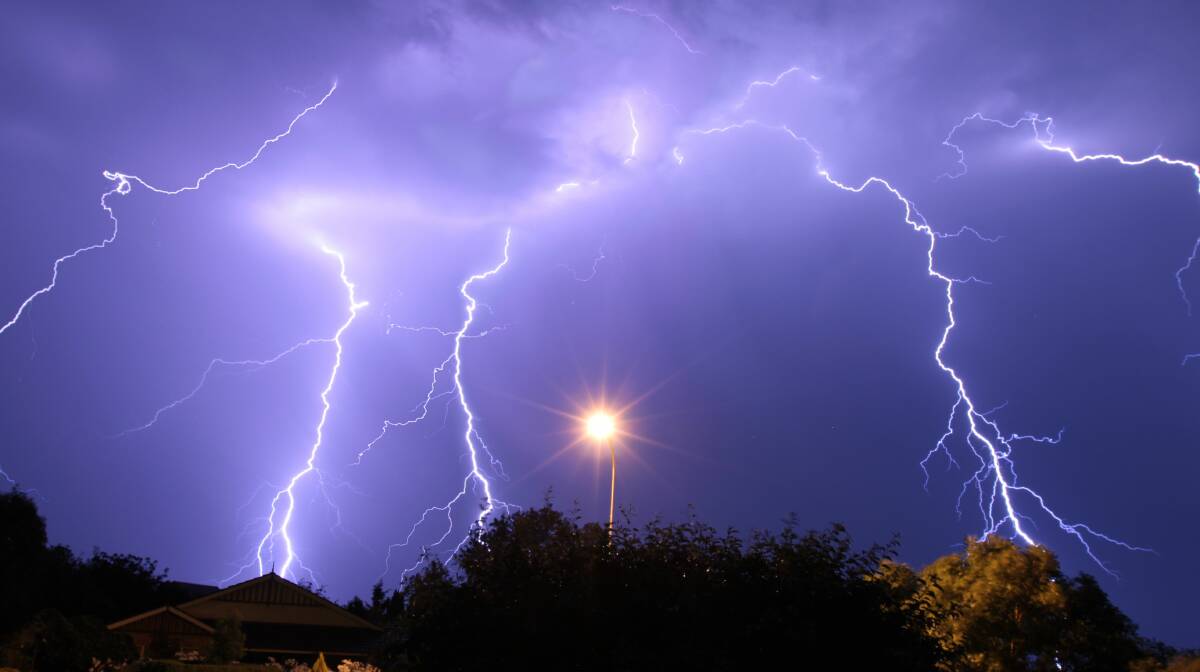BIG SHOW: Storm season has arrived and with it has come some rain. Phil Brown took this photo on Sunday night.