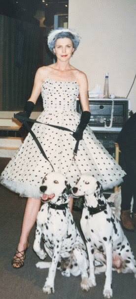 INSPIRATION: Two Dalmatians and a fashion model at David Jones that Denise Starkey wrote about in her story Spring Fashion, which appears in the anthology.