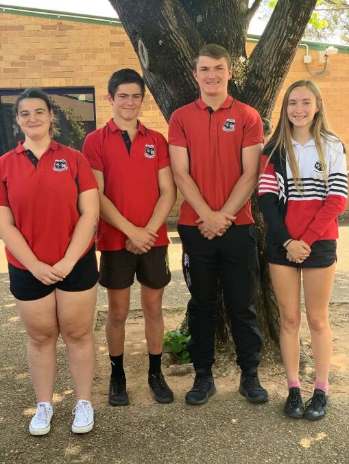 Abercrombie house captains Zoe Gibbons, Harrison Cutting, James Rich and Jessie Blinco.
