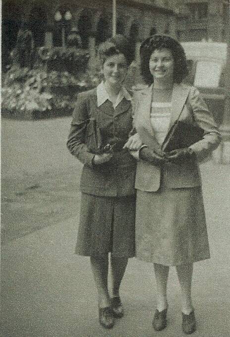 Rona McKenny and friend Dawn in Martin Pace Sydney 1944