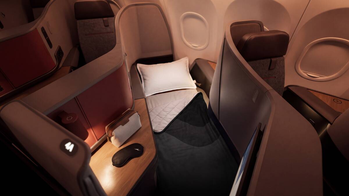 A new business suite will bring a lie-flat bed to Qantas' Airbus A321XLR narrowbody fleet. A new business suite will bring a lie-flat bed to Qantas' Airbus A321XLR narrowbody fleet.