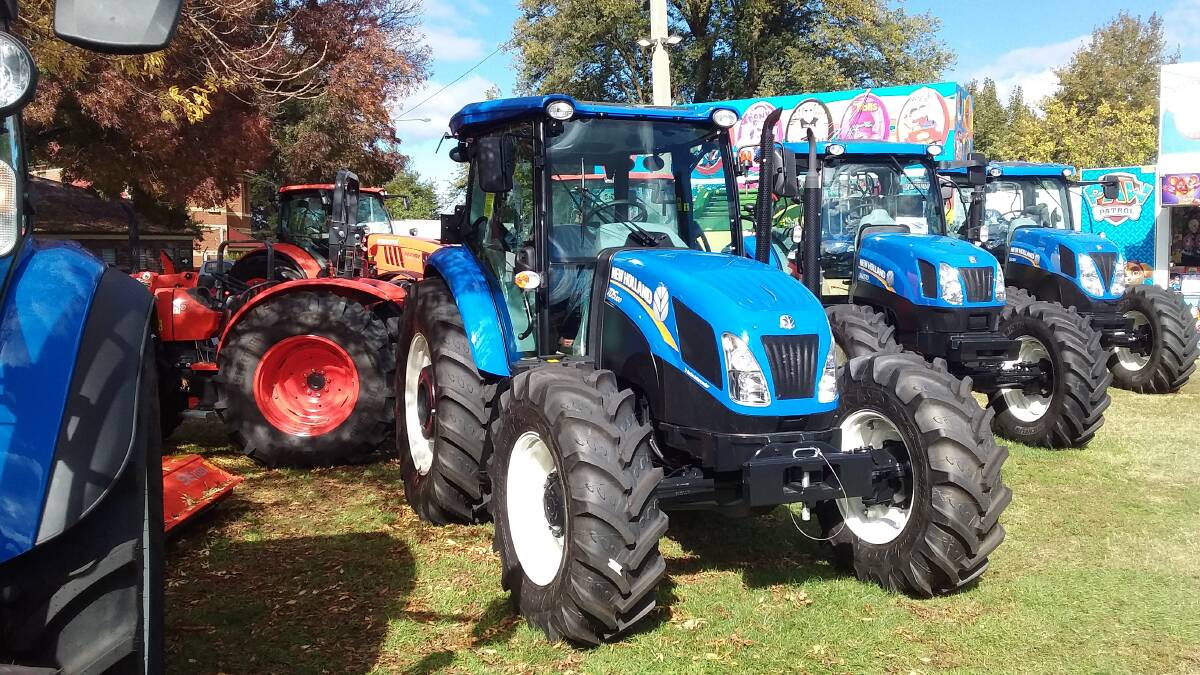BIG BOYS' TOYS: An eye-catching line-up of New Holland and Kubota tractors was a highlight of the machinery displays at the Royal Bathurst Show.