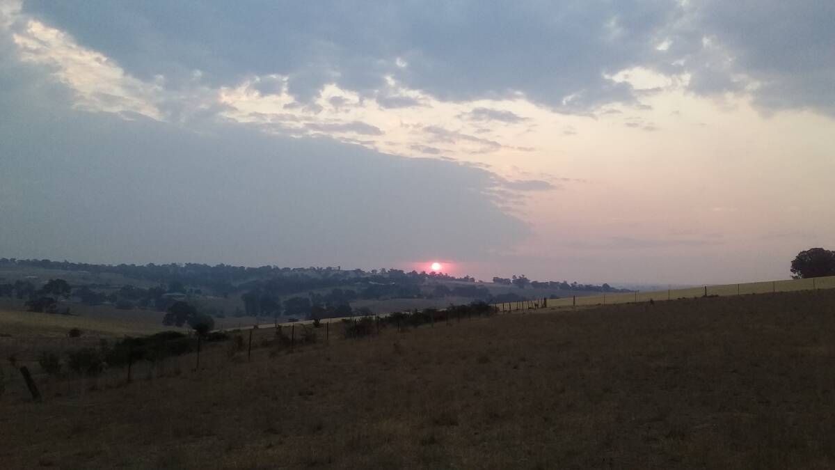 PICTURE PERFECT: A red sunset through heavy smoke haze. Lynn and Bill Berry's house near Perthville is in the foreground.
