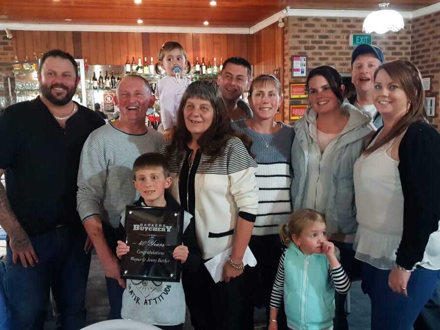 Family First: Together with their children, children's partners and grandchildren, Wayne and Jenny celebrated their four decades of being in business.