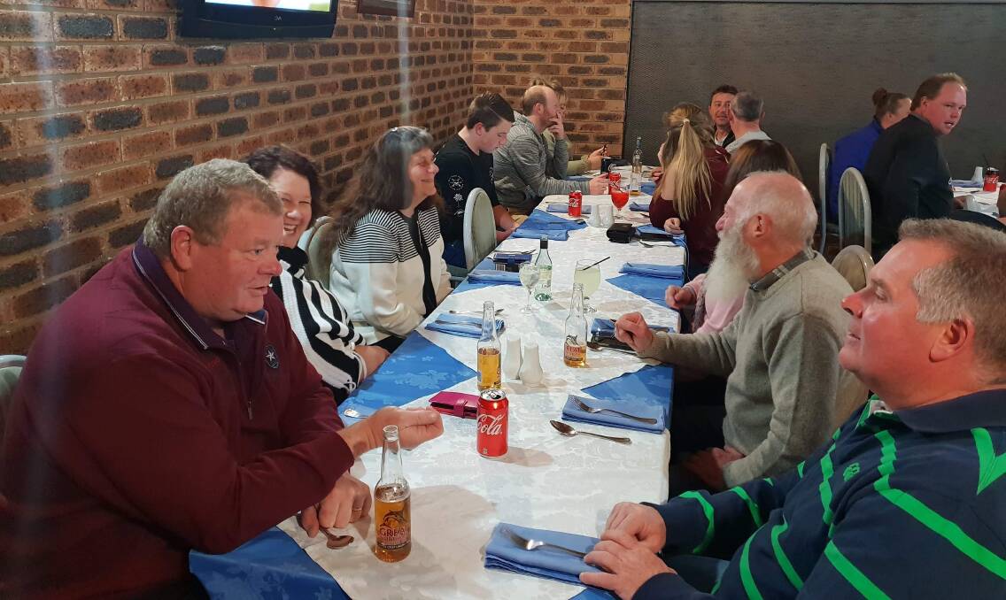 Table Talk: Andrew Swannell and Brad Foley were among the many guests who gathered at the Big Trout.