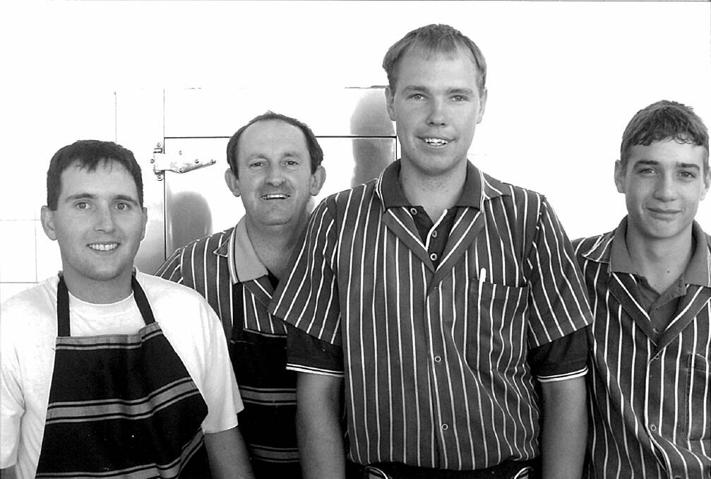 GOOD OLE DAYS: Wayne (second from left) with Dean Stapleton, Greg Richards and Luke Hayden all looking sharp and ready for work. 