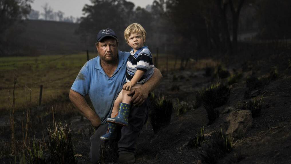 Aaron Salway, with his nephew Harley Salway, 2. Picture: Dion Georgopoulos