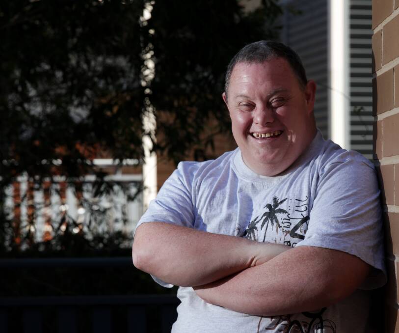 Happy: Leigh Creighton, 40, talks about what he is proud of for World Down Syndrome Day, on March 21. He says he is living his best life. Picture: Simone De Peak