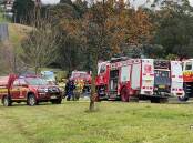 Emergency services at the scene of a fatal house fire in Queen Street, Oberon. Photos courtesy of Top Notch Video