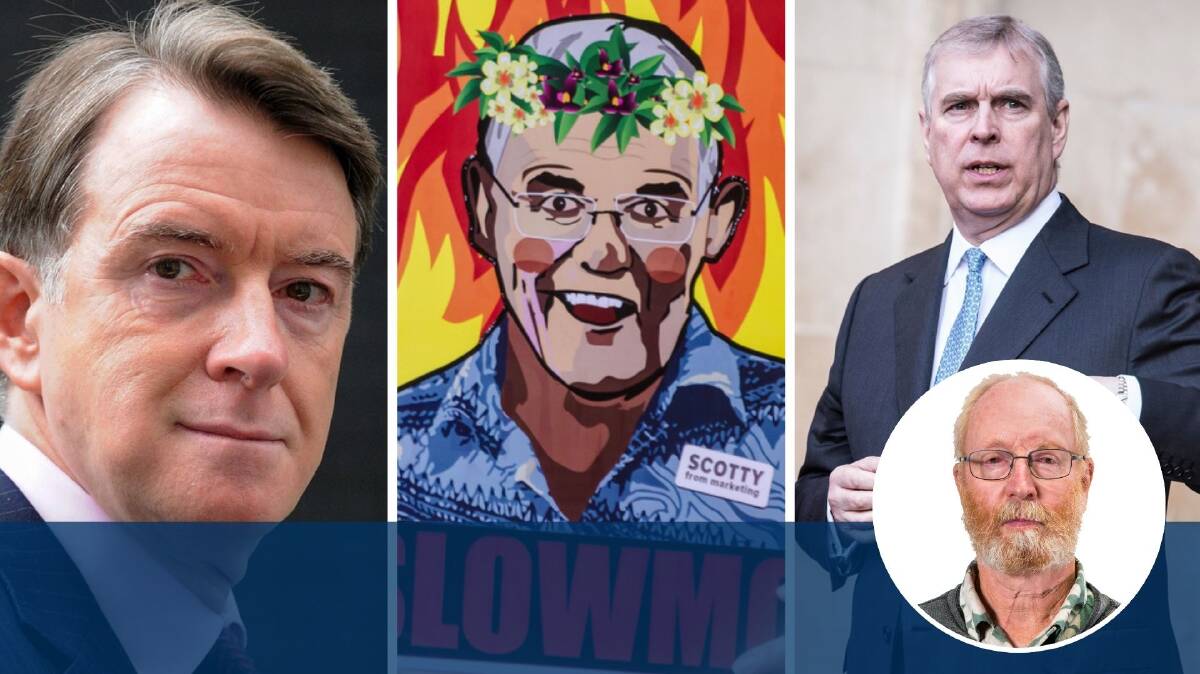 Lord Peter Mandelson, Scott Morrison AC and the Andrew formally known as Prince. Pictures Shutterstock