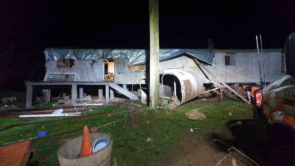 NSW SES on scene of tornado damage at Meadow Flat.