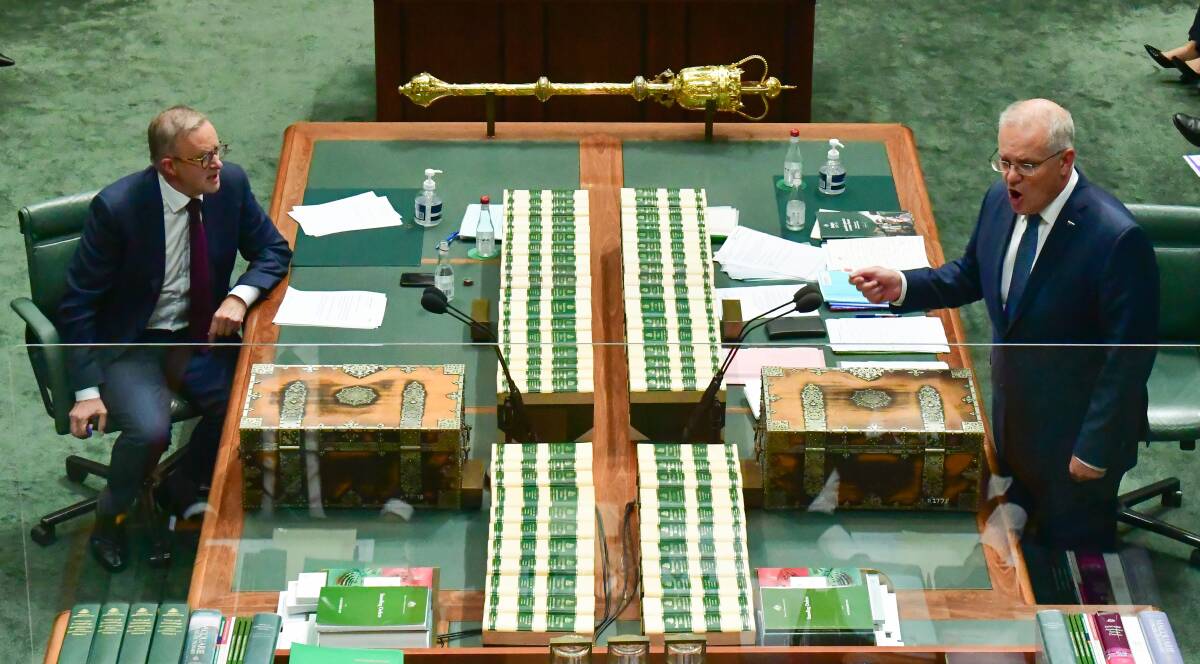 Opposition Leader Anthony Albanese and Prime Minister Scott Morrison. Picture: Elesa Kurtz