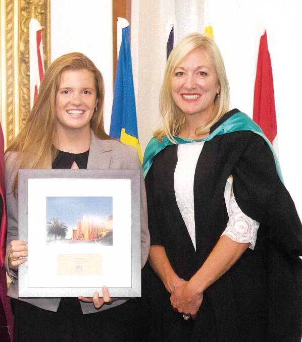 SUCCESS: Scholarship recipient Jessica Maclure and International College of Management Sydney scholarships chairwoman Ann Whitelock.