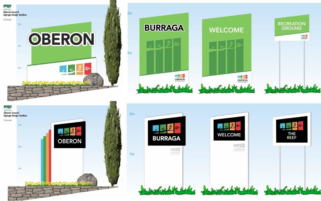 ON DISPLAY: Council plans to upgrade branding signage across the local government area. Pictured are some of the signs on council's website.