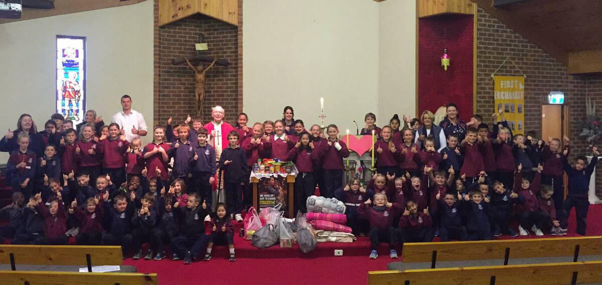 GIVING: St Joseph's School students have donated to the St Vincent de Paul winter appeal. The students proved very generous.