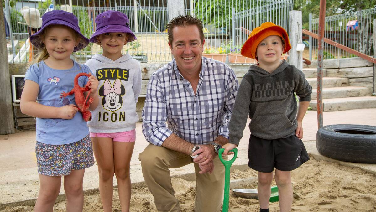 SUPPORT: Member for Bathurst Paul Toole at the Oberon Children's Centre, which will receive $3650 to invest in attendance-encouraging initiatives.