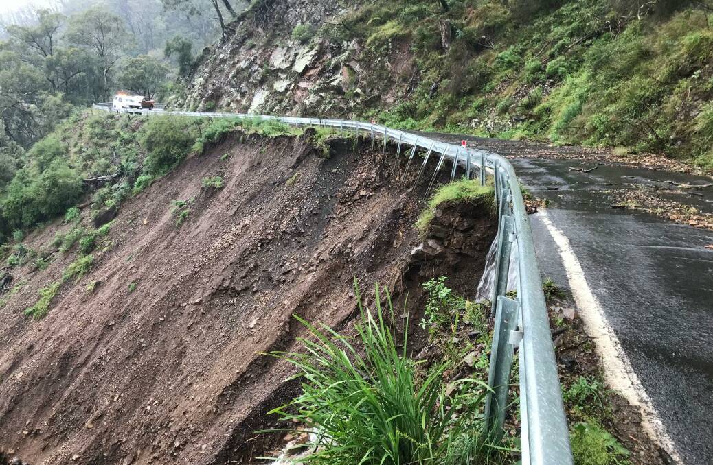 DRAMATIC: Landslides have closed Jenolan Caves Roads, five and two mile, at least until April 15.