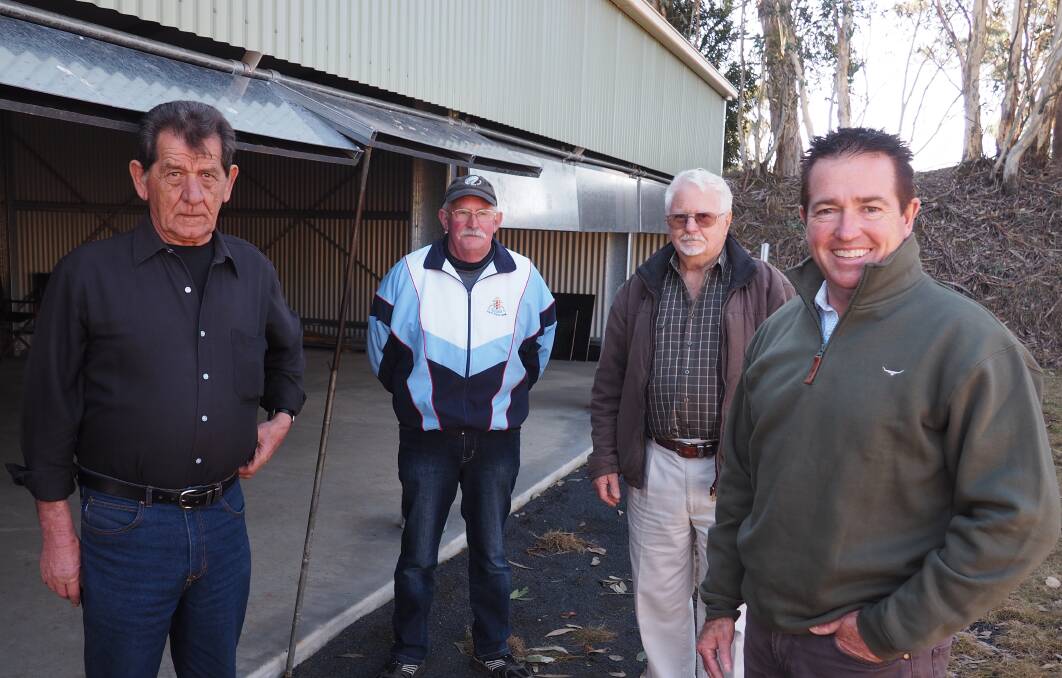 SAFE SHOOTING: Bathurst MP Paul Toole, right, with Oberon Pistol Club president Mick Kostic, club captain Bruce Dickey and vice-president Don Barwick.