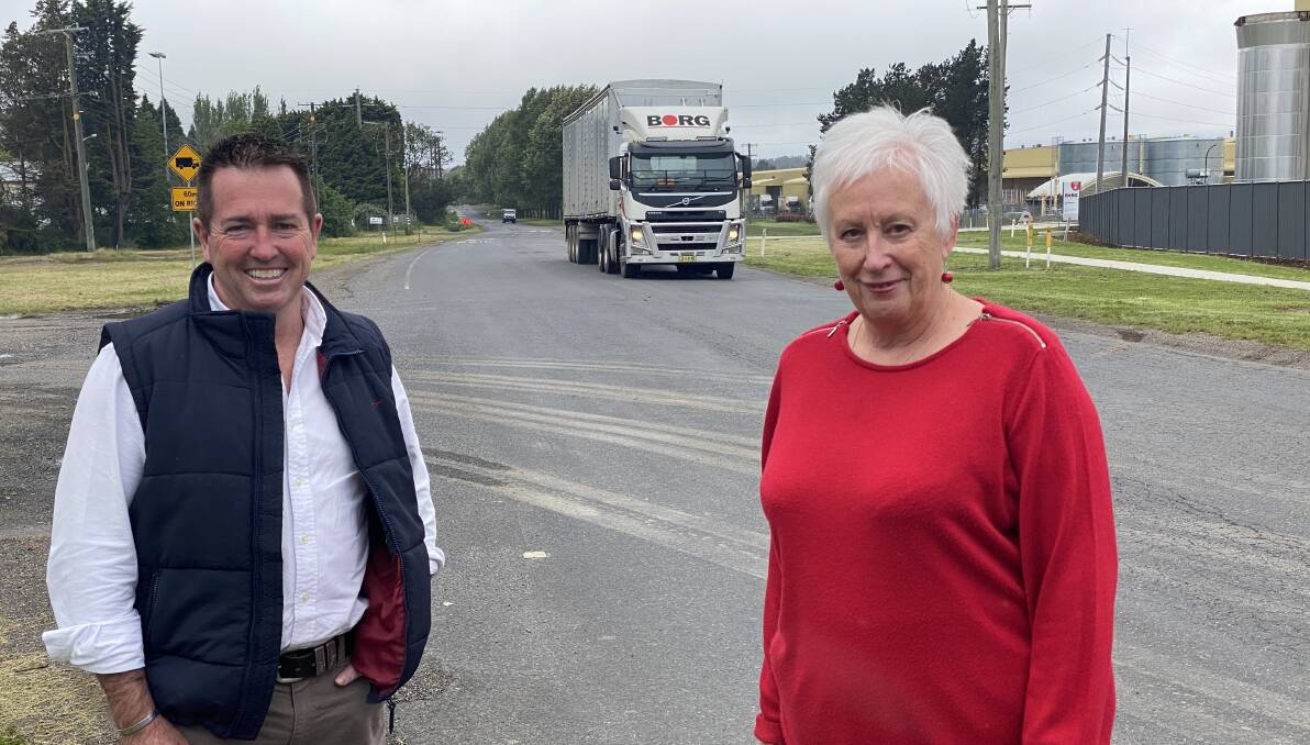 SAFETY: Member for Bathurst Paul Toole with Oberon Mayor Kathy Sajowitz at Lowes Mount Road which will receive safety improvements as part of a $14.5 million upgrade of the Tablelands Way.