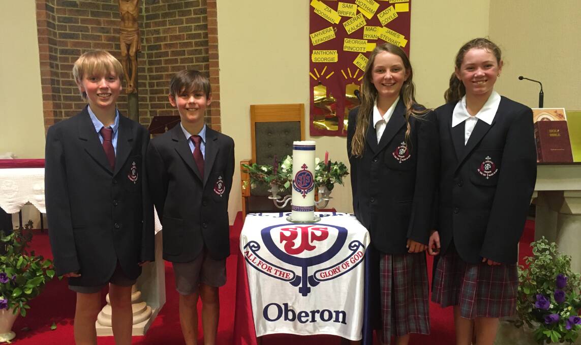 LEADERS: Tom Robinson, Wade Thompson, Grace Kirkman and Elizabeth Newland are the captains for St Joseph's School for 2020.
