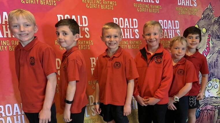 EXCITED: Oberon Public School students went to see the stage production of Roald Dahl's Revolting Rhymes and Dirty Beasts in Bathurst.