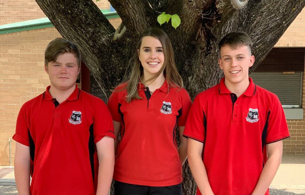 LEADERS: Oberon High School's Werong house captains Cooper Young, Ella Brien and Chaise Thompson. Absent: Maddison Redman.