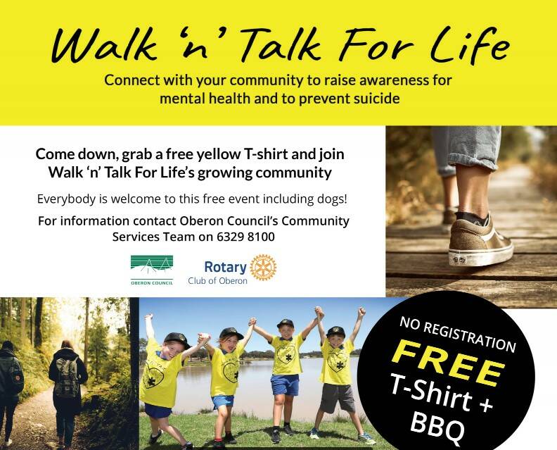 WELCOME: Organisers of Walk 'n' Talk For Life in Oberon invite members of the community to the Oberon Common on Saturday, September 12 at 3pm.
