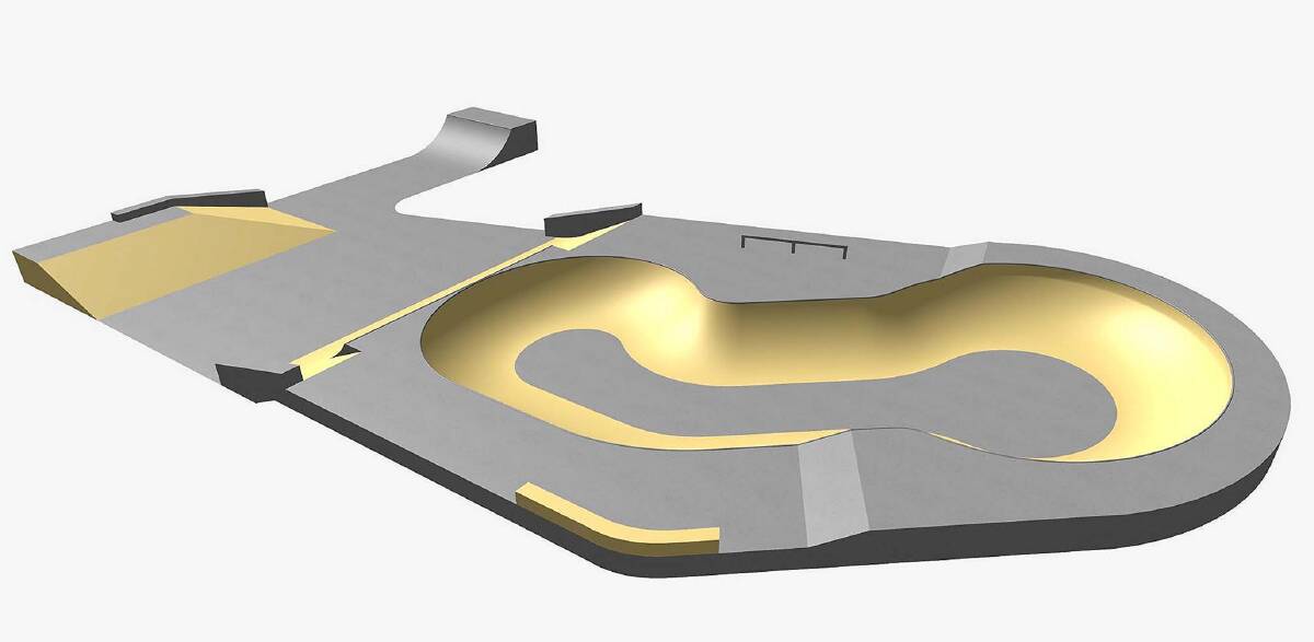 SKATE EXPECTATIONS: A concept plan for the proposed skate park to be located at the Oberon Common. Funding support is being sought for the project.