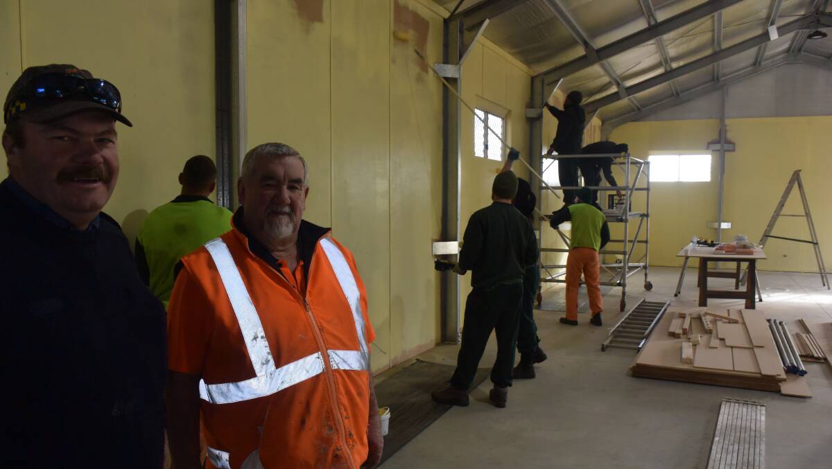HELPING HAND: Oberon Correctional Centre staff member George Hancock and Oberon RSL Sub Branch president Bill Wilcox.