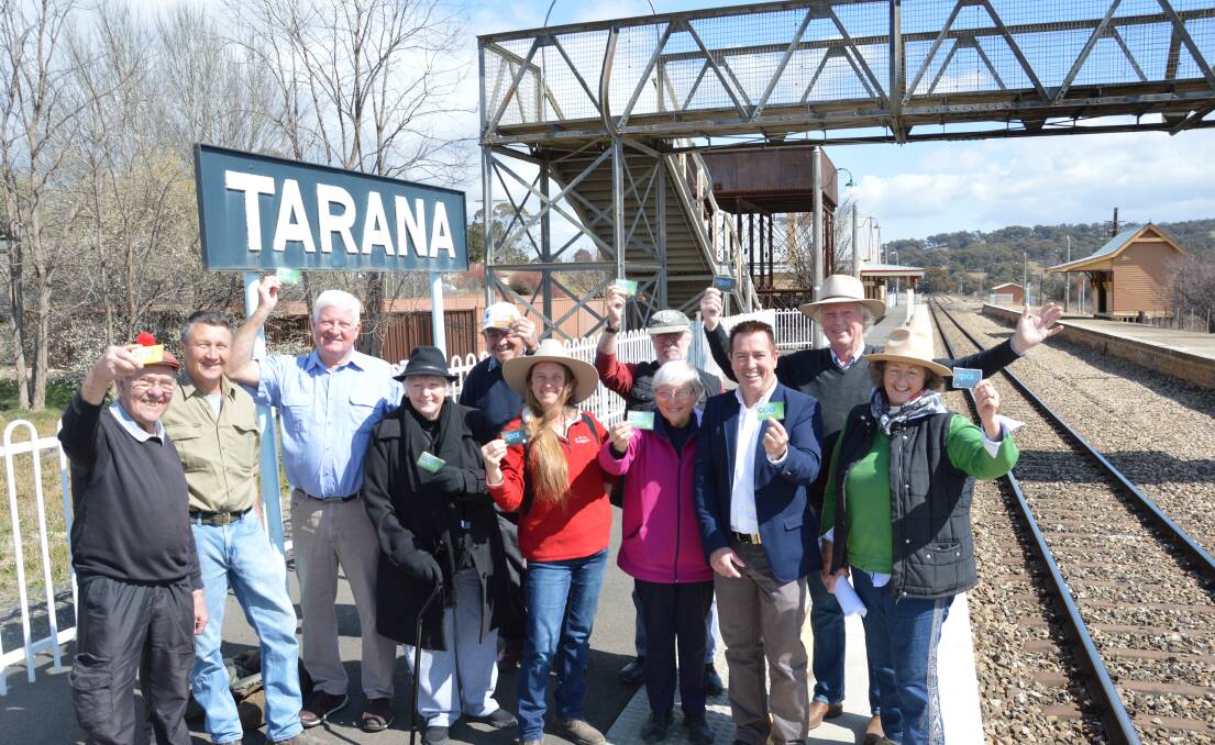 SURPRISE: Member for Bathurst Paul Toole with residents at Tarana station after he announced both Bathurst Bullet services will be stopping at Tarana and Rydal.
