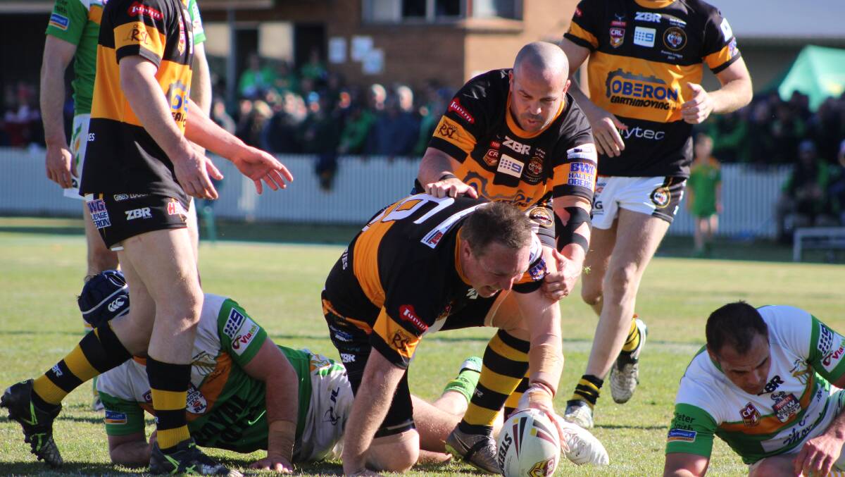 TRY: Oberon Tigers took advantage of the early possession and territory, running in two tries in the space of five minutes to shoot to a 10-0 lead in the first half.