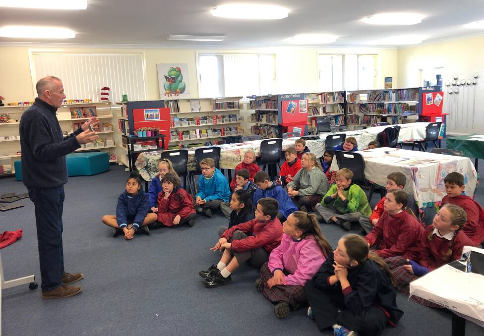 LEARNING: St Joseph's School's stage three students getting tips on visual arts skills in preparation for the Christmas Storytelling Art Competition.