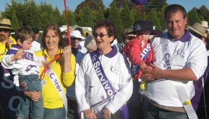 GOOD CAUSE: Lynda Grady, Marj Armstrong and Anthony Francis at Oberon's Relay for Life in 2008, which raised $62,154.30. The event will return to Oberon in November.