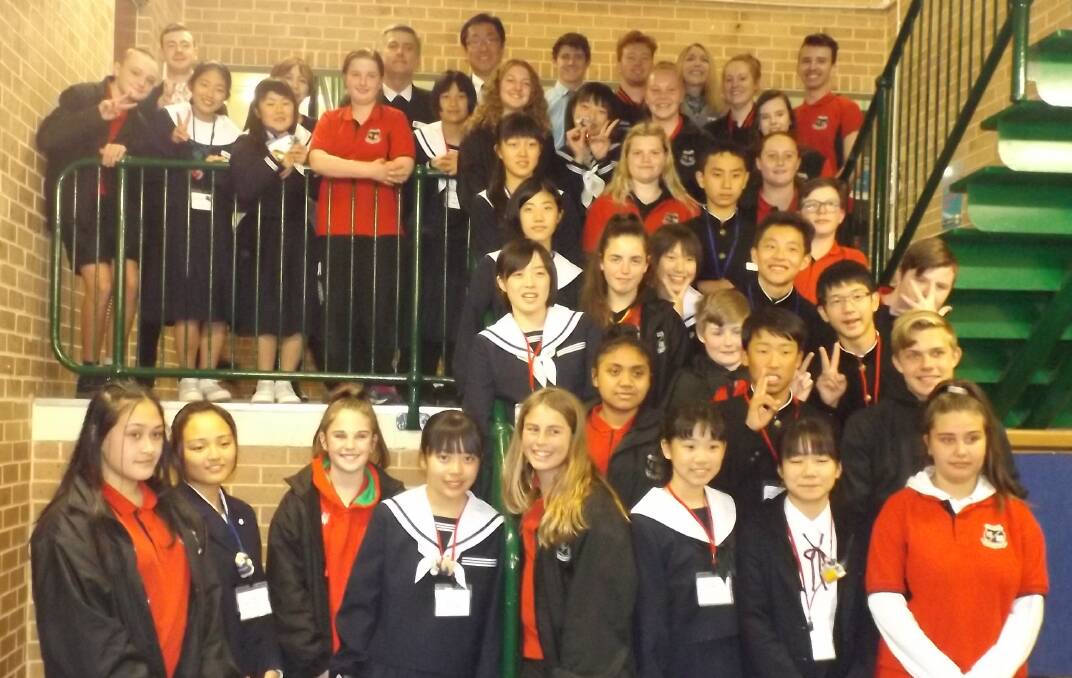 FRIENDS: Sixteen Japanese students buddied up with Oberon High School students on their visit to Oberon High as part of Education Week festivities.