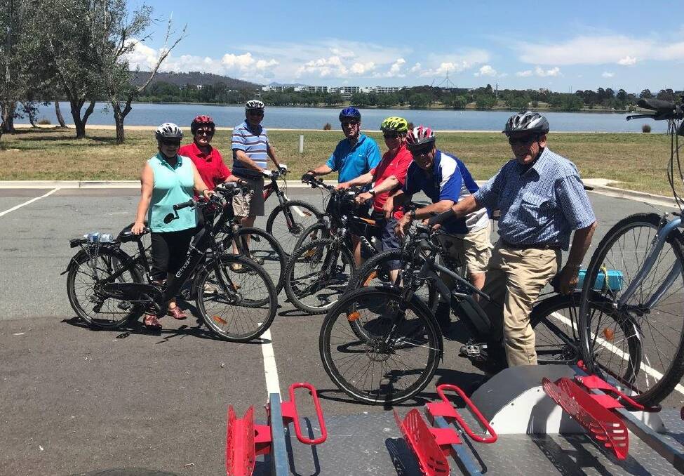 NATIONAL CAPITAL: Some members of Oberon U3A's bike riding group enjoying the bike rides around Canberra.
