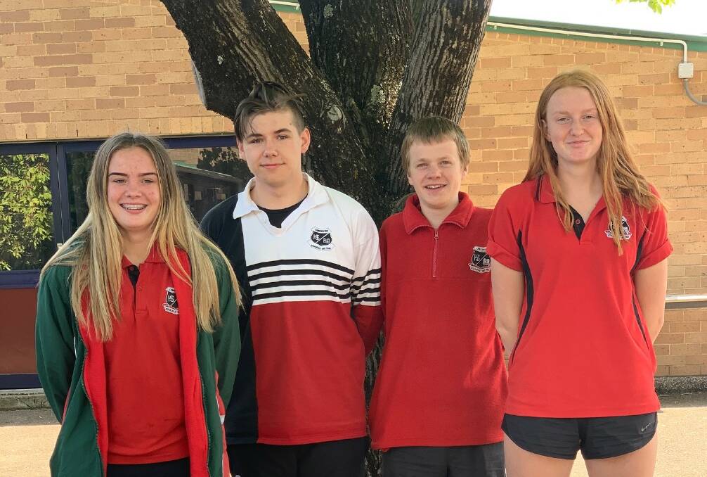 Tuglow house captains Zenya McKee, Noah Anderson-O'Donnell, Grant Perry and Savannah Hartshorn.