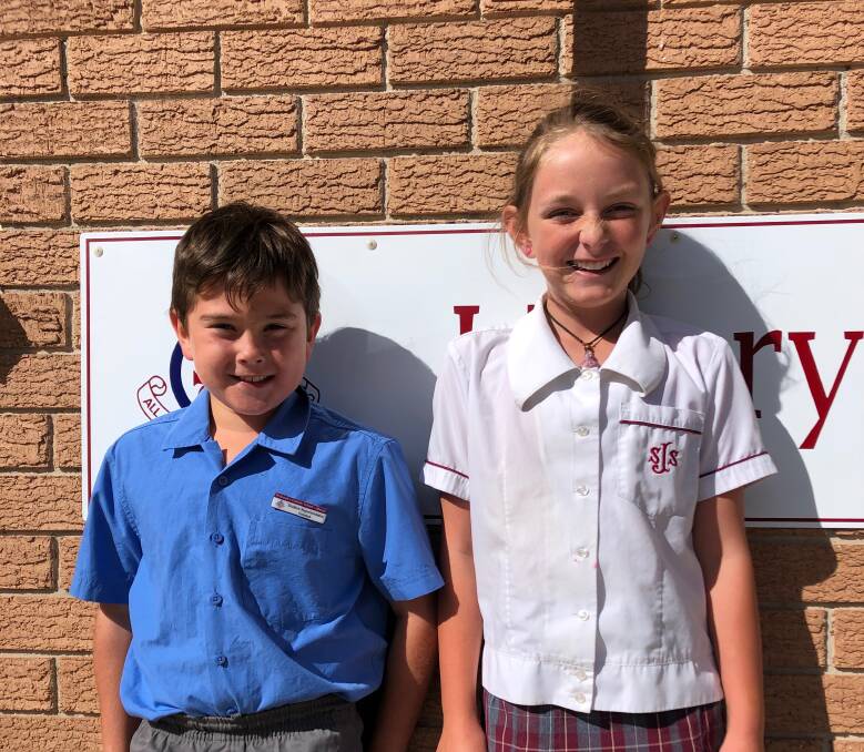 SMILE: Two St Joseph's School students progressed to Possibles and Probables - Oliver Ryan-McDermott in rugby league and Grace Kirkman in soccer.
