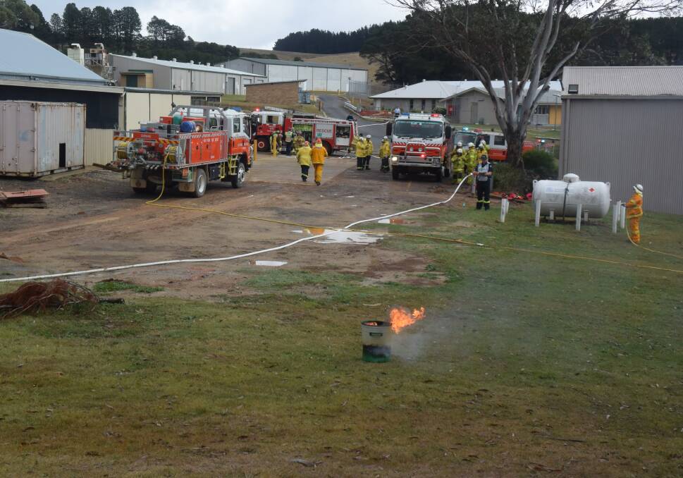 SIMULATION: First respondents were Rural Fire Service volunteers and Corrective Services staff members who attended to the spot fires throughout the facility.