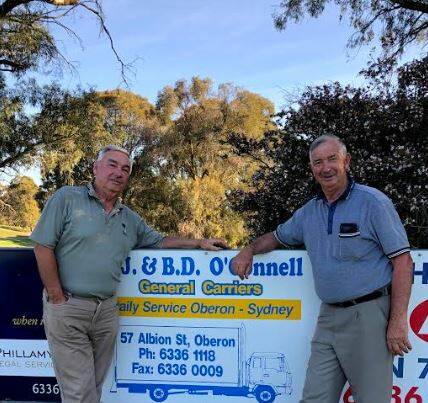 SUCCESS: Adrian Poulten, who scored an eagle on the 11th hole, pictured with club championship sponsor Dennis O'Connell.