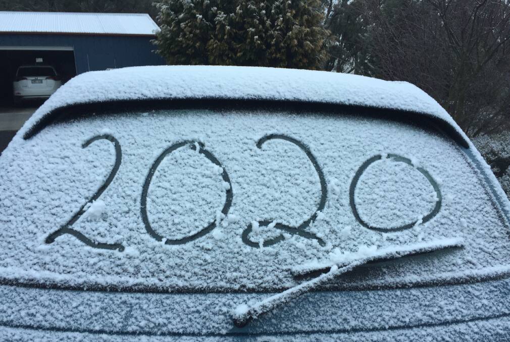 COLD: The higher points around Oberon woke to a little bit of the white stuff on the weekend.