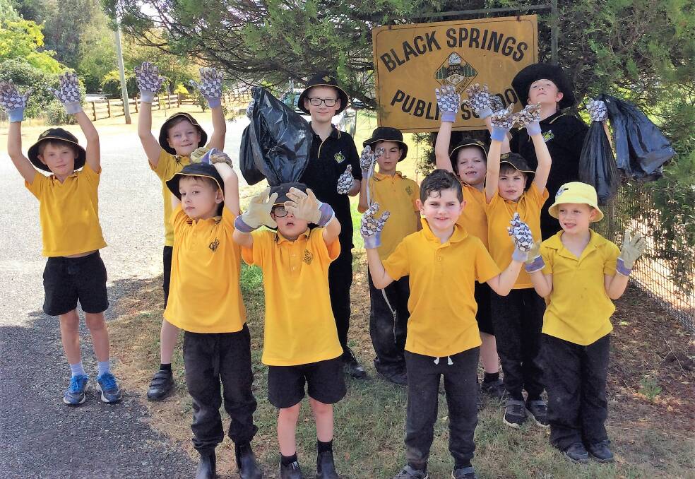 WE'RE READY: Black Springs School students participated in Clean Up Australia Day last week.