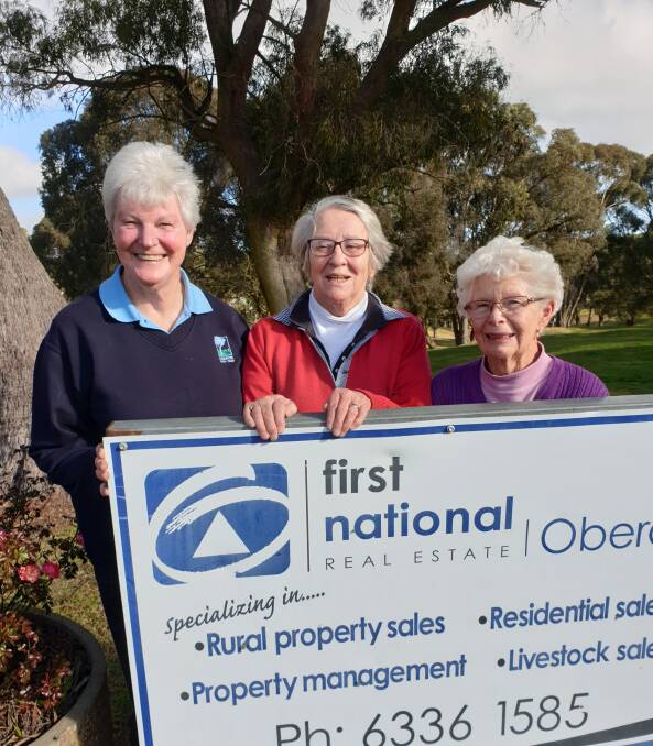 WINNERS: Golfers Lyn Prowse, Marjorie Webb and Helen Toohill. Women golfers played an 18-hole stroke competition last week.