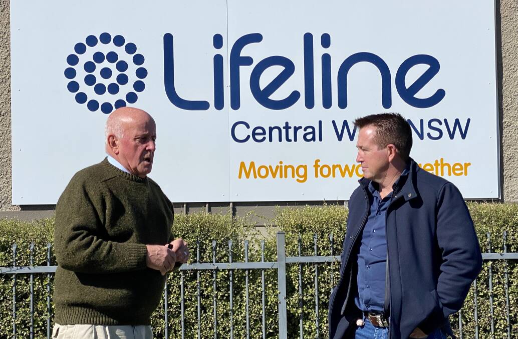 SUPPORT: Lifeline Central West executive director Alex Ferguson and Member for Bathurst Paul Toole. 