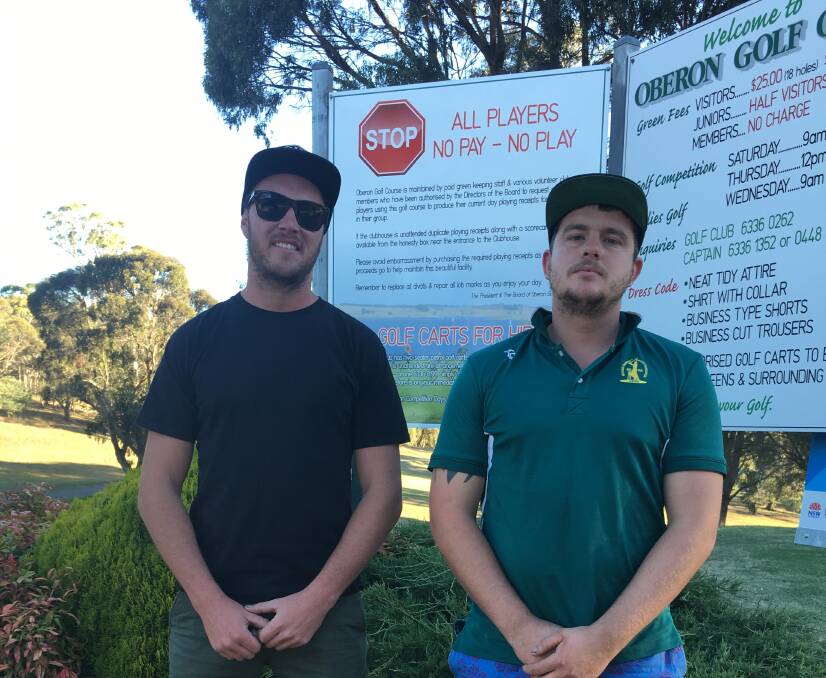 SUCCESS: Peter Hutchinson and Wayne Sellers have been out on the course. It's been a busy period for golf in Oberon.